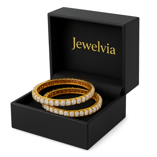 Elegant Gold-Plated Bangles – Artificial Diamond Bangles for Women