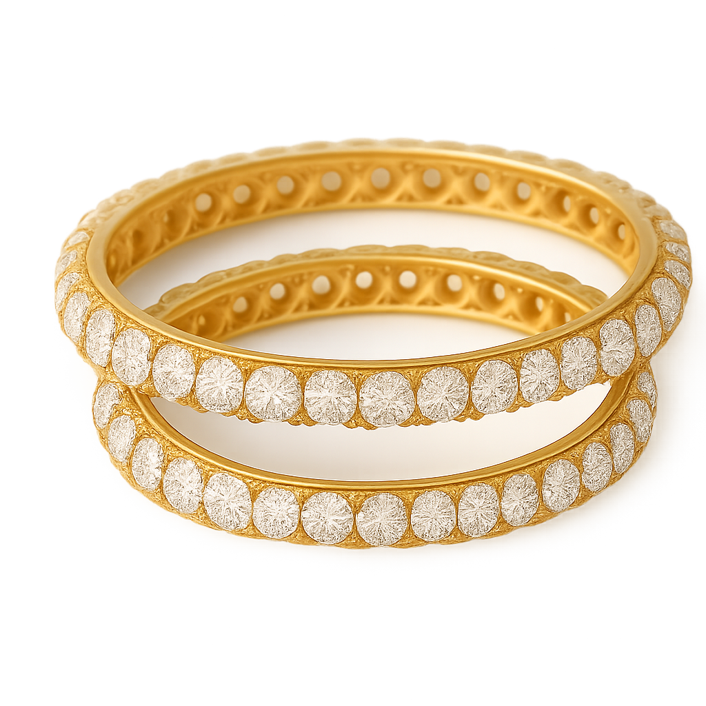 Elegant Gold-Plated Bangles – Artificial Diamond Bangles for Women