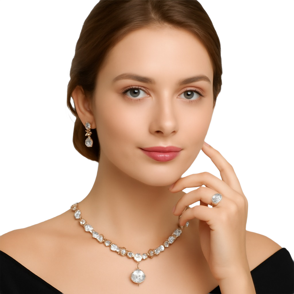 Luxury Jewellery Set – Necklace, Earrings, Bracelet & Ring