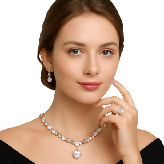 Luxury Jewellery Set – Necklace, Earrings, Bracelet & Ring