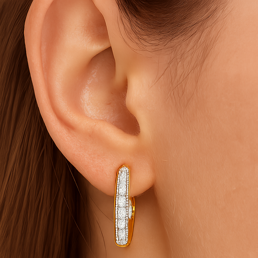 Elegant Gold-Plated Artificial Diamond Earrings – Perfect for All Occasions