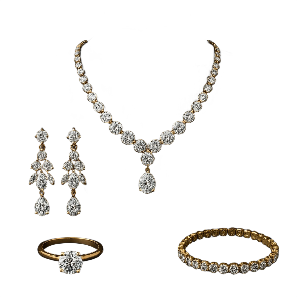 Luxury Jewellery Set – Necklace, Earrings, Bracelet & Ring