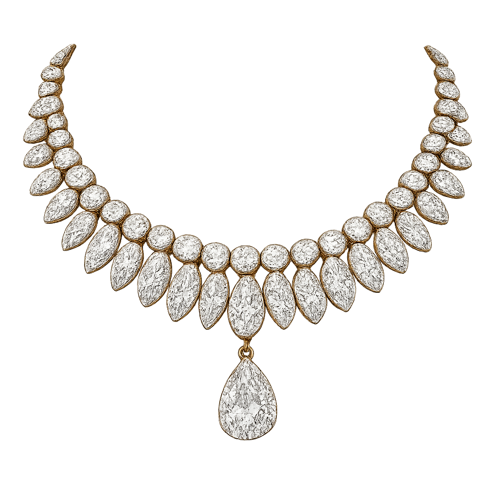 Elegant Gold-Plated Diamond Necklace – Artificial Diamond Necklace
