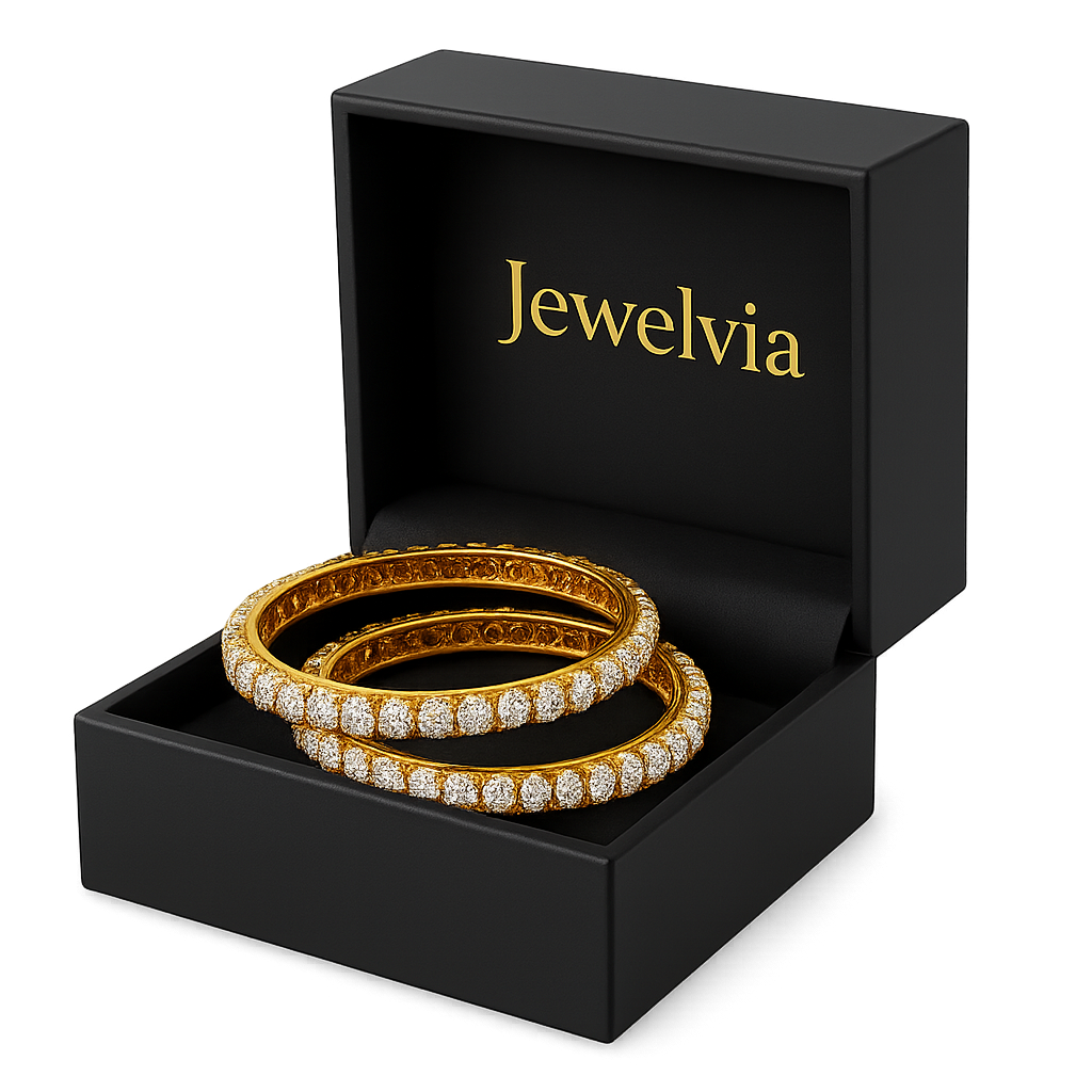 Elegant Gold-Plated Bangles – Artificial Diamond Bangles for Women