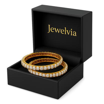 Elegant Gold-Plated Bangles – Artificial Diamond Bangles for Women