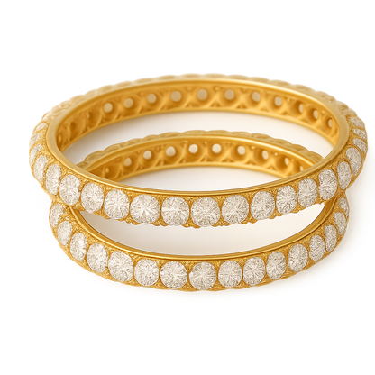 Elegant Gold-Plated Bangles – Artificial Diamond Bangles for Women