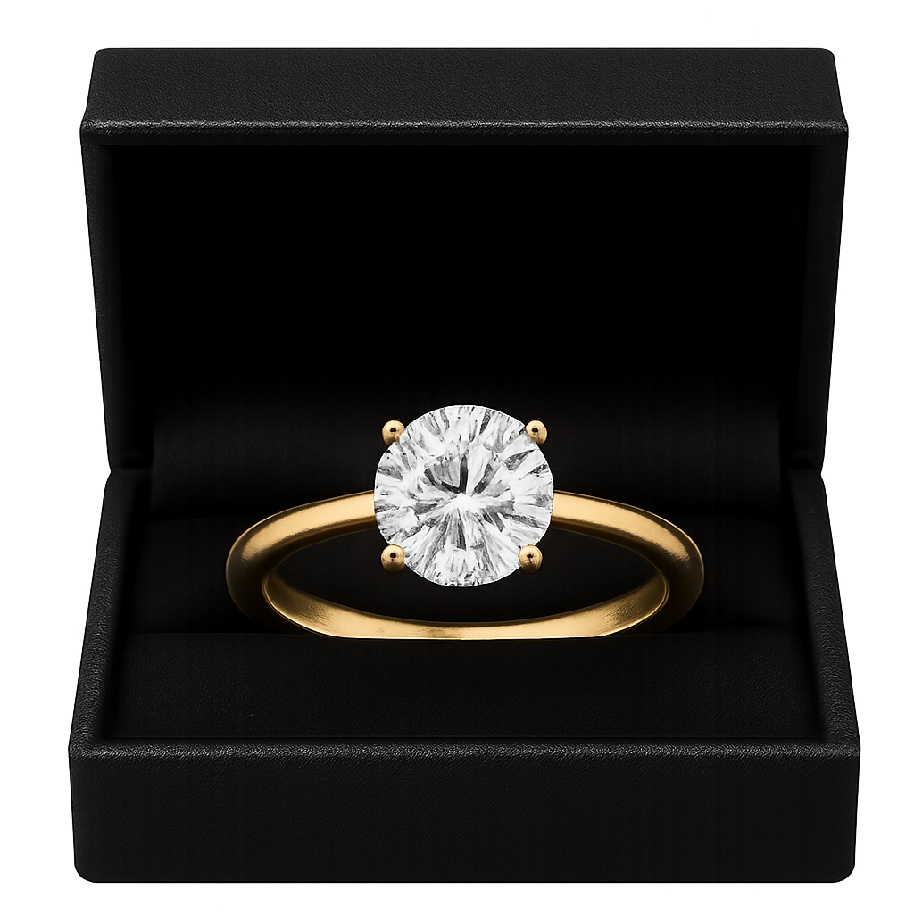 Elegant Gold-Plated Flower Design Ring – Artificial Diamond Ring for Women
